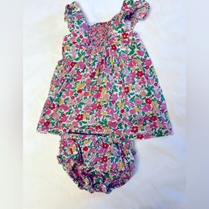 Boden 3-6mo baby girl smocked dress in Liberty Print